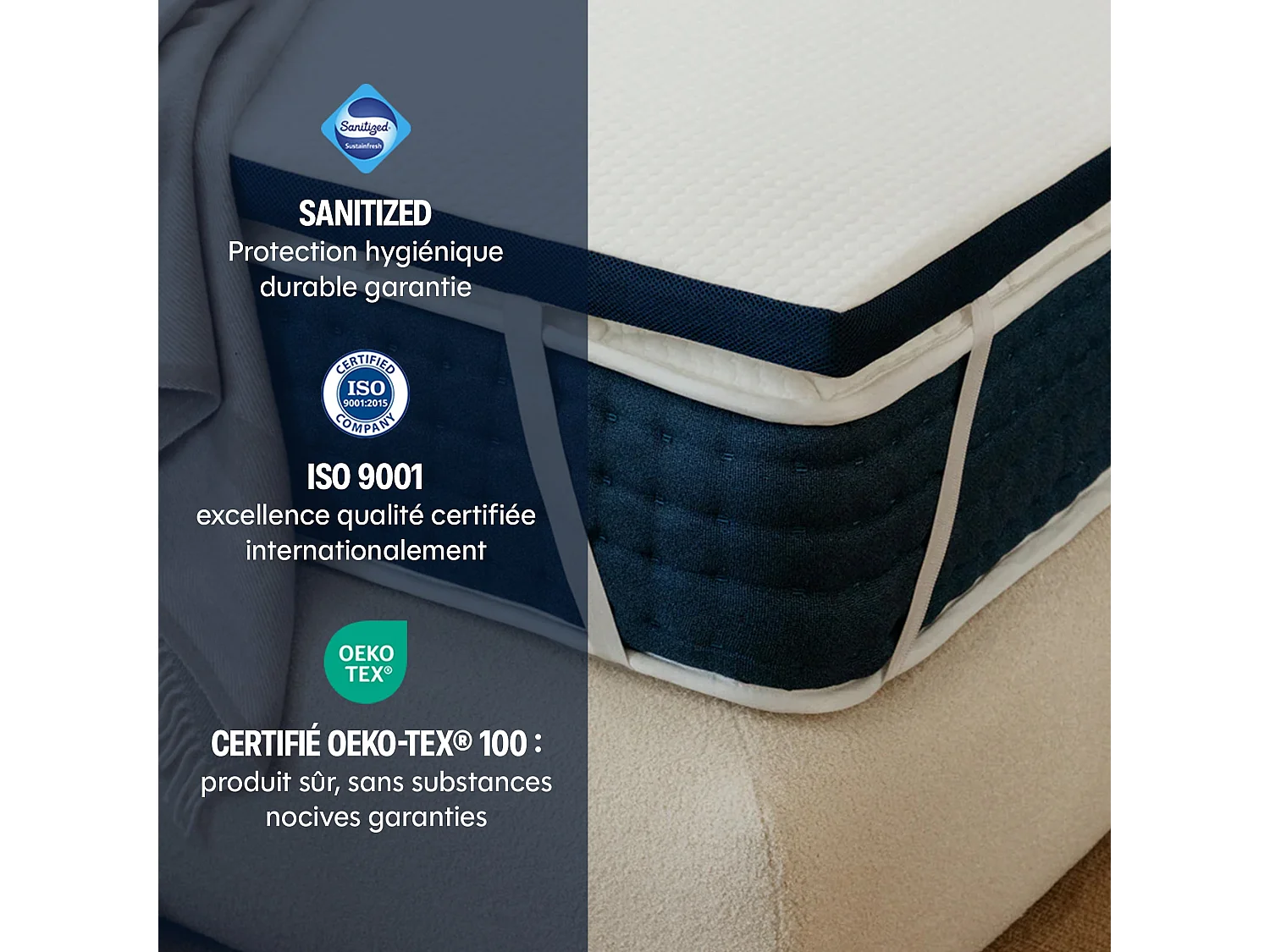 Surmatelas mémoire de forme 90x190 épais 5cm