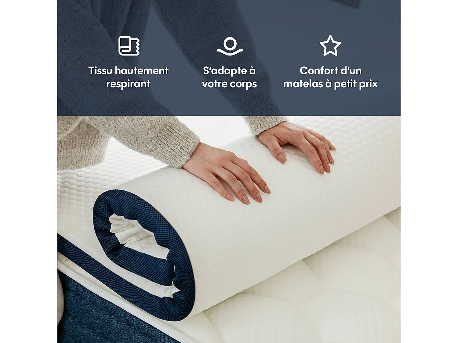 Surmatelas mémoire de forme 160x200 épais 5cm