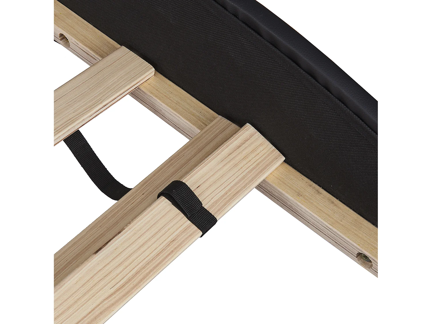 Lit double 140x200cm avec LED Sommier à lattes en noir pour Adulte et adolescent