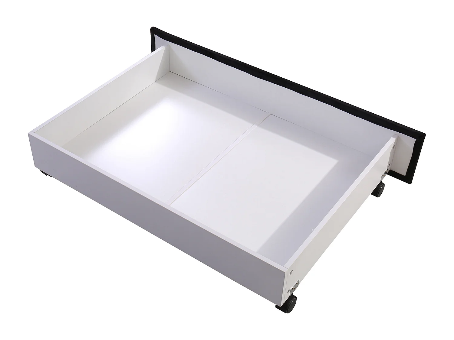 Lit double 180x200 cm avec tête de lit haute, 2 tiroirs, sommier à lattes, velours, noir (Sans matelas)
