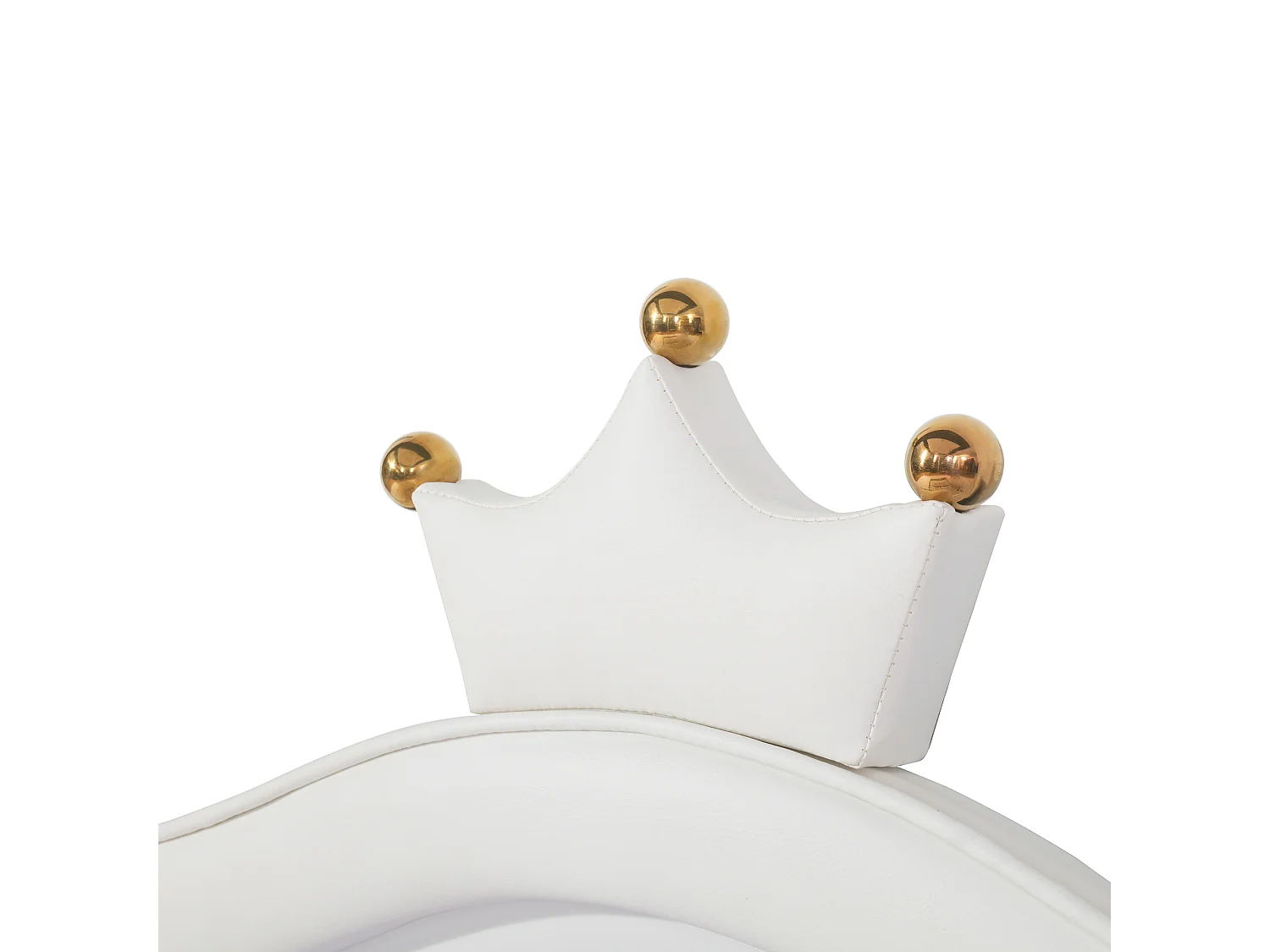 Lit enfant 140x200cm avec LED Tête de lit capitonnée en forme de couronne en blanc pour enfants et adolescents