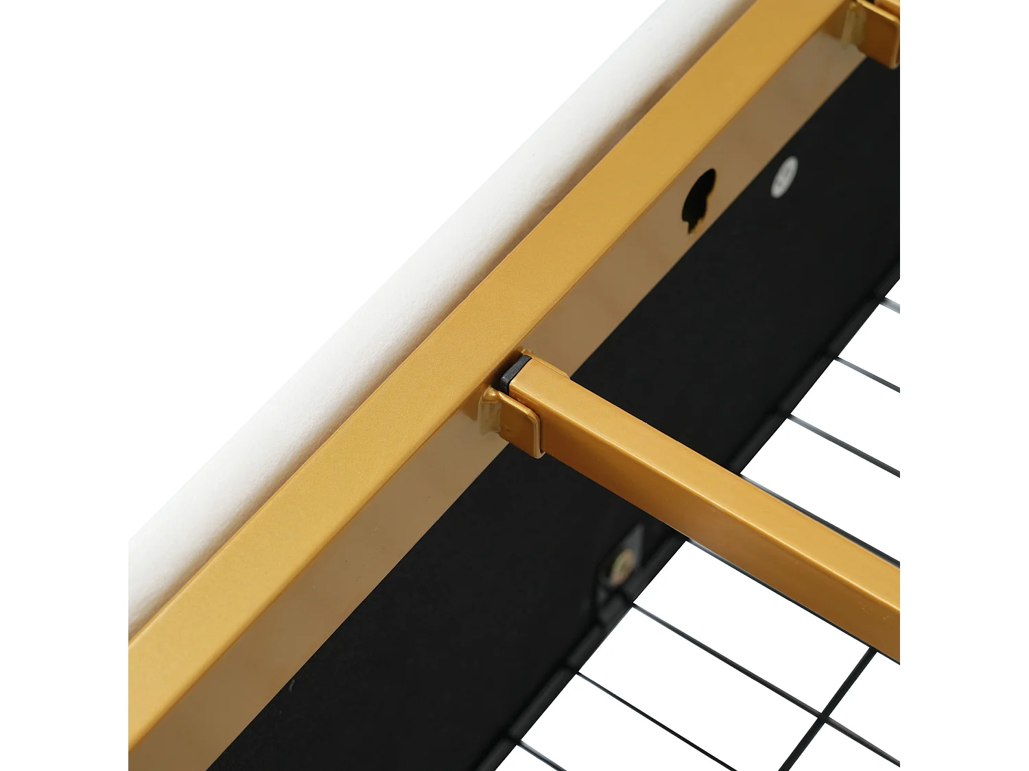 Lit adulte 140x200 cm avec sommier et 2 tiroirs - cadre de lit en métal avec USB et LED - velours - blanc (sans matelas)