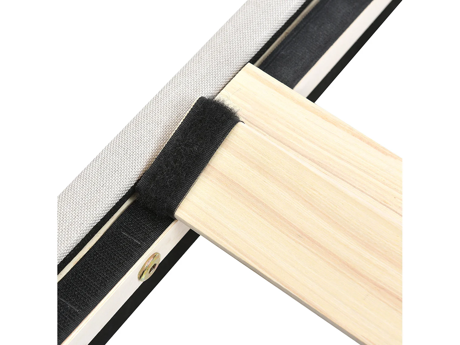 Lit adulte 140x200 cm avec sommier -tête de lit réglable en hauteur - lin beige (sans matelas)