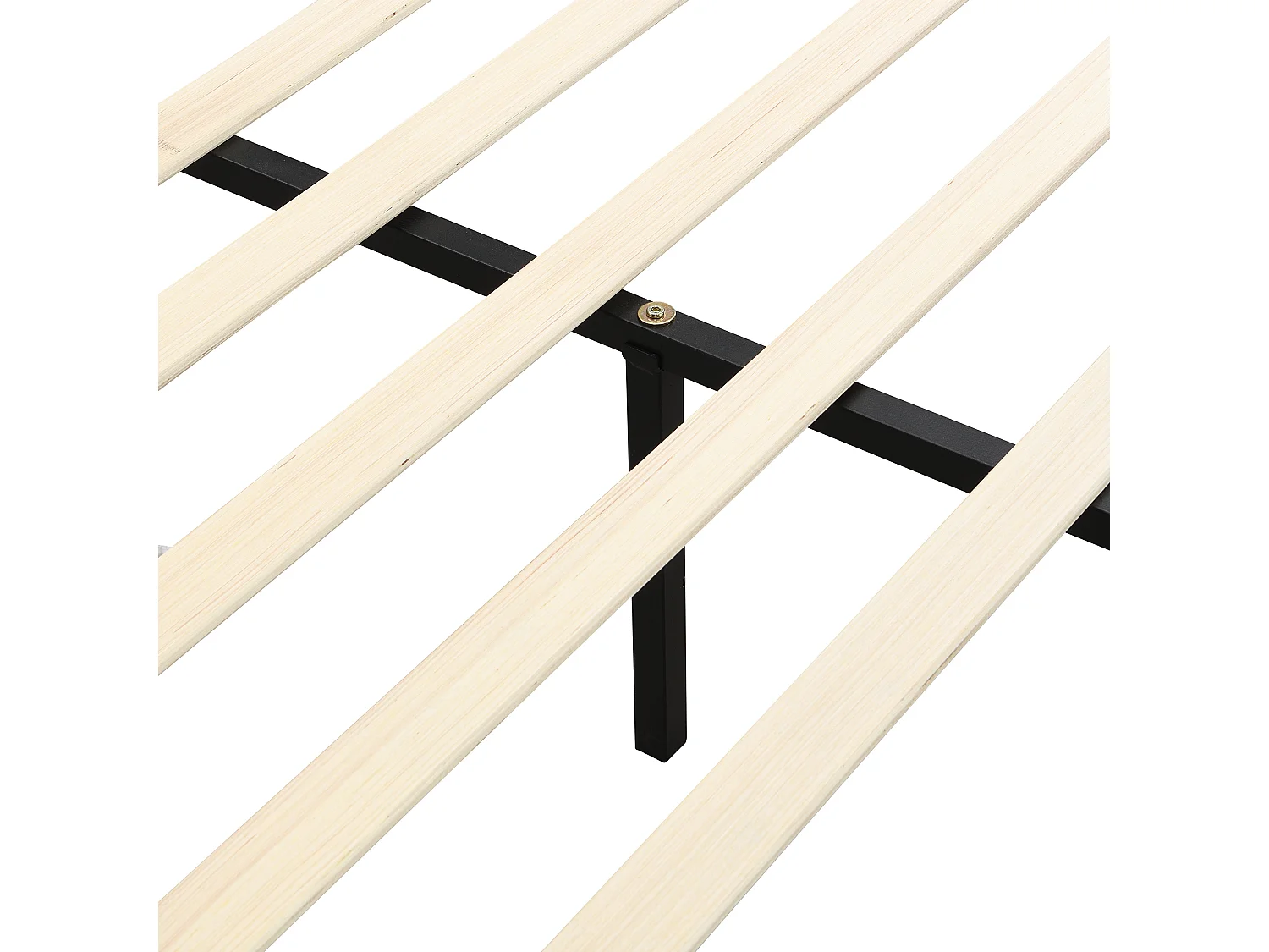 Lit double 140x190cm avec sommier - tête de lit capitonnée - blanc (sans matelas)