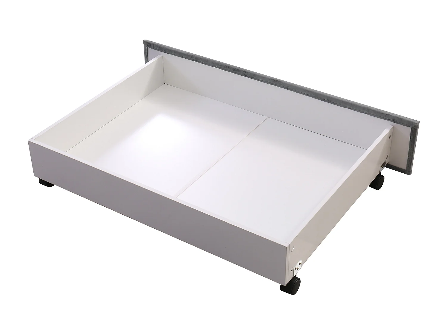 Lit adulte 160x200 cm avec sommier et 2 tiroirs de rangement - tête de lit capitonnée - velours - gris (sans matelas)