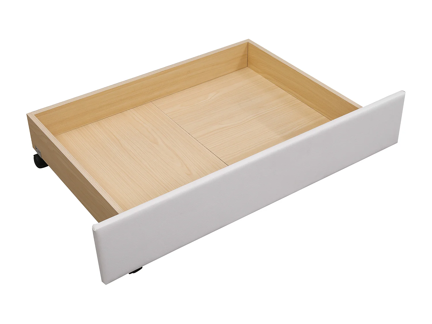Lit adulte 160x200 cm avec sommier - lit double avec 2 tiroirs de rangement - similicuir - blanc (sans matelas)