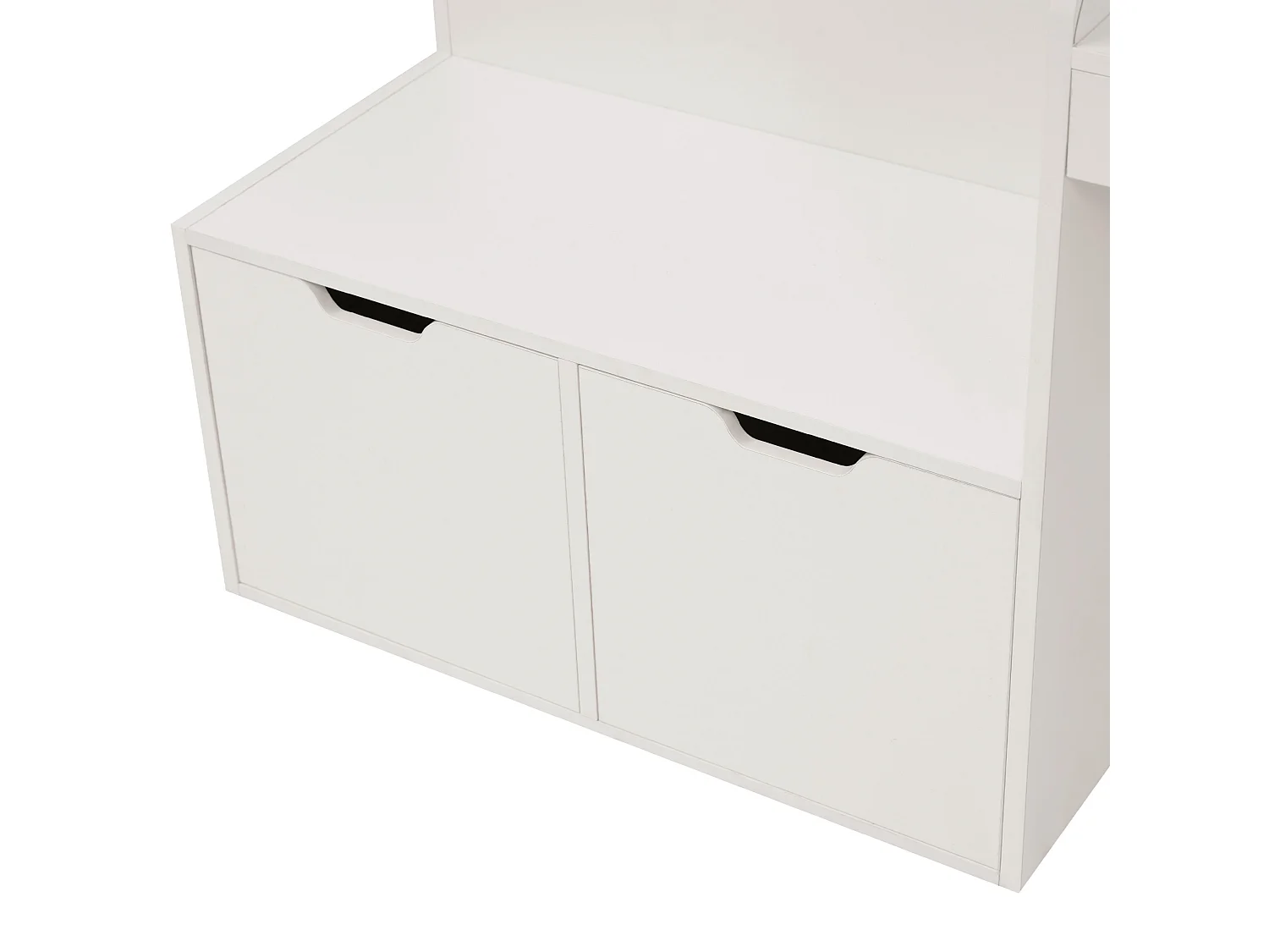 Lit enfant 90x200 cm avec bureau et 2 tiroirs de rangement en bois et MDF blanc (Sans matelas)