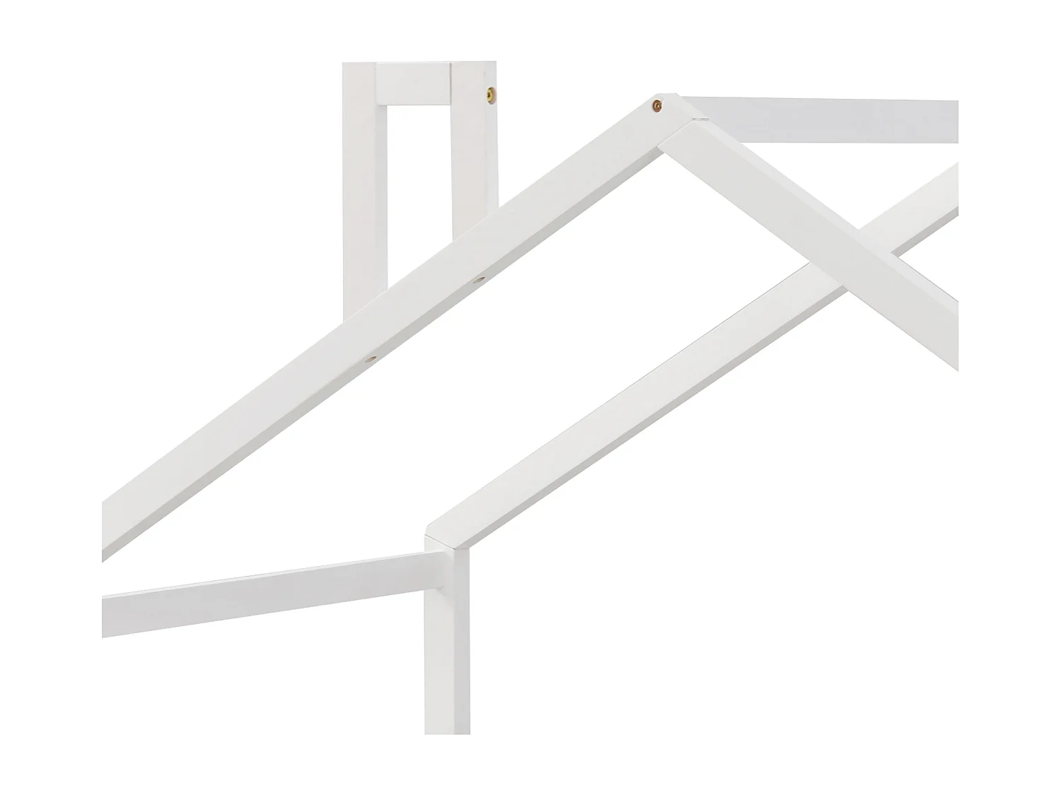 Lit enfant 90x200 cm, avec protection antichute, 15 lattes rigides, bois massif blanc(Sans matelas)