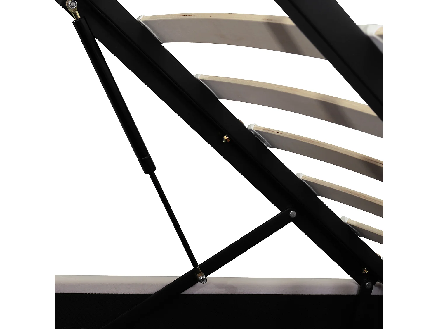 Lit coffre 140x200 cm avec sommier - tête de lit capitonnée - velours - beige (sans matelas)