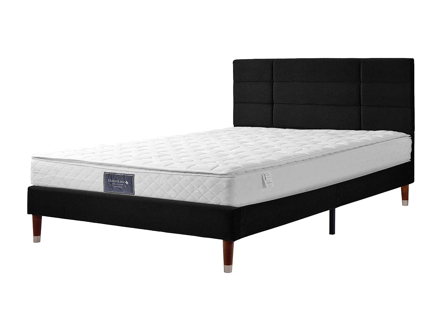 Lit coffre 160x200 cm avec sommier à lattes, LED et rangement, revêtement en simili cuir blanc (Avec matelas)