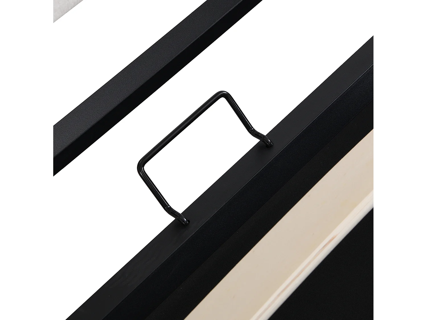 Lit coffre 140x190 cm avec sommier à lattes - tête de lit capitonnée en lin - gris (sans matelas)