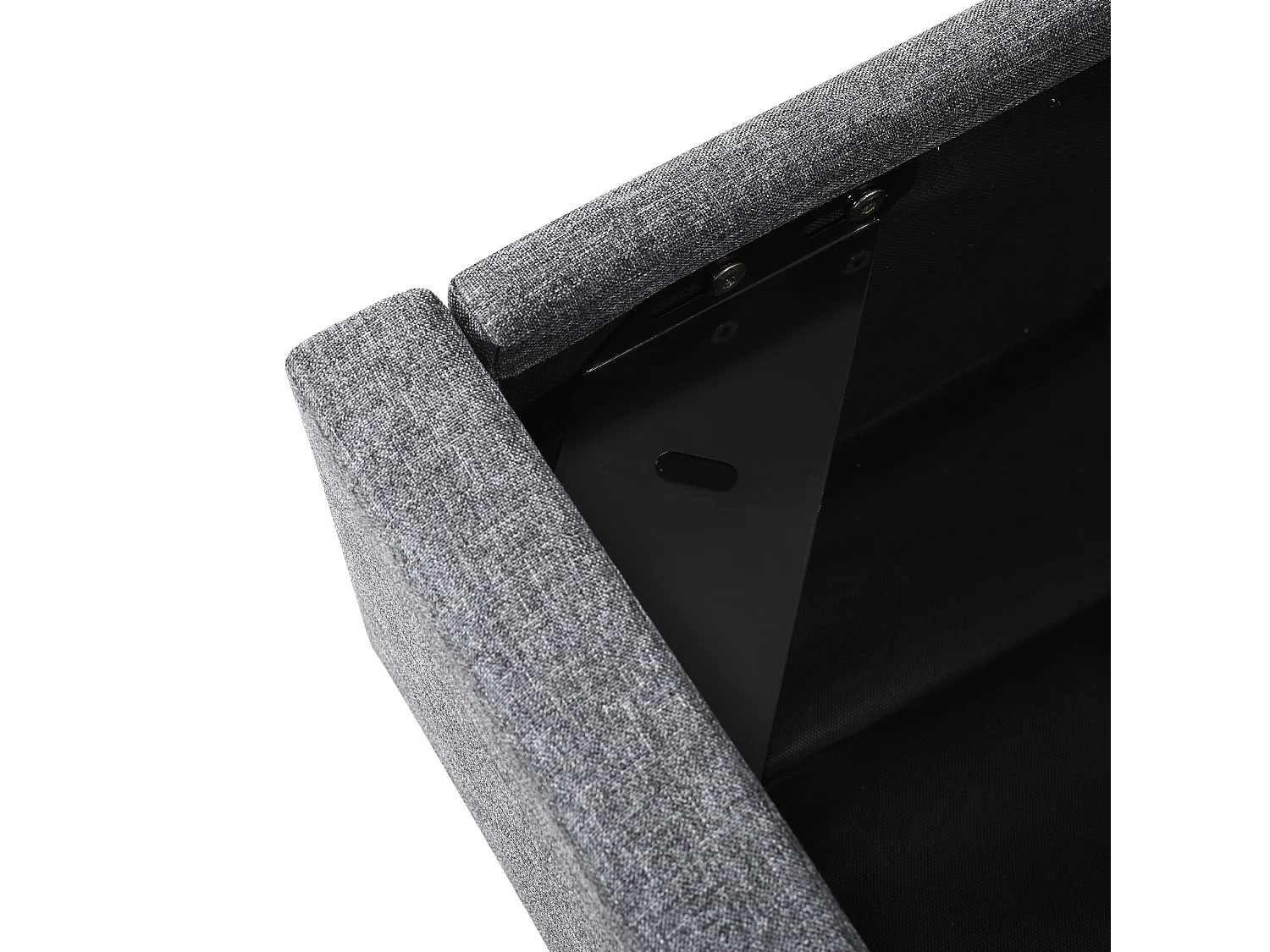 Lit Coffre 140x200cm avec LED USB espace de rangement et matelas gris pour enfants et adultes et adolescents