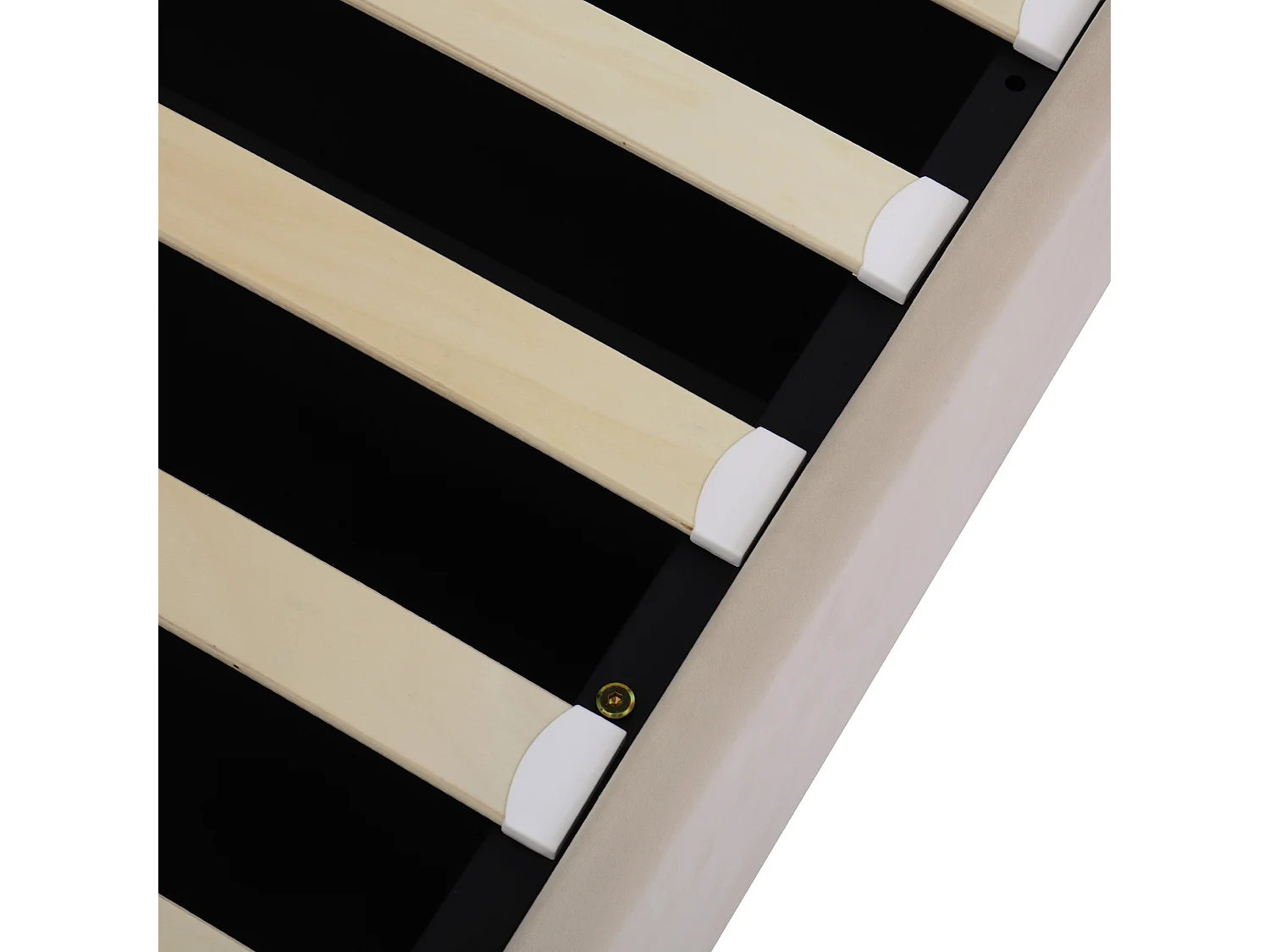 Lit coffre 180x200 cm avec coffre hydraulique et capitonnage Chesterfield velours beige (Sans matelas)