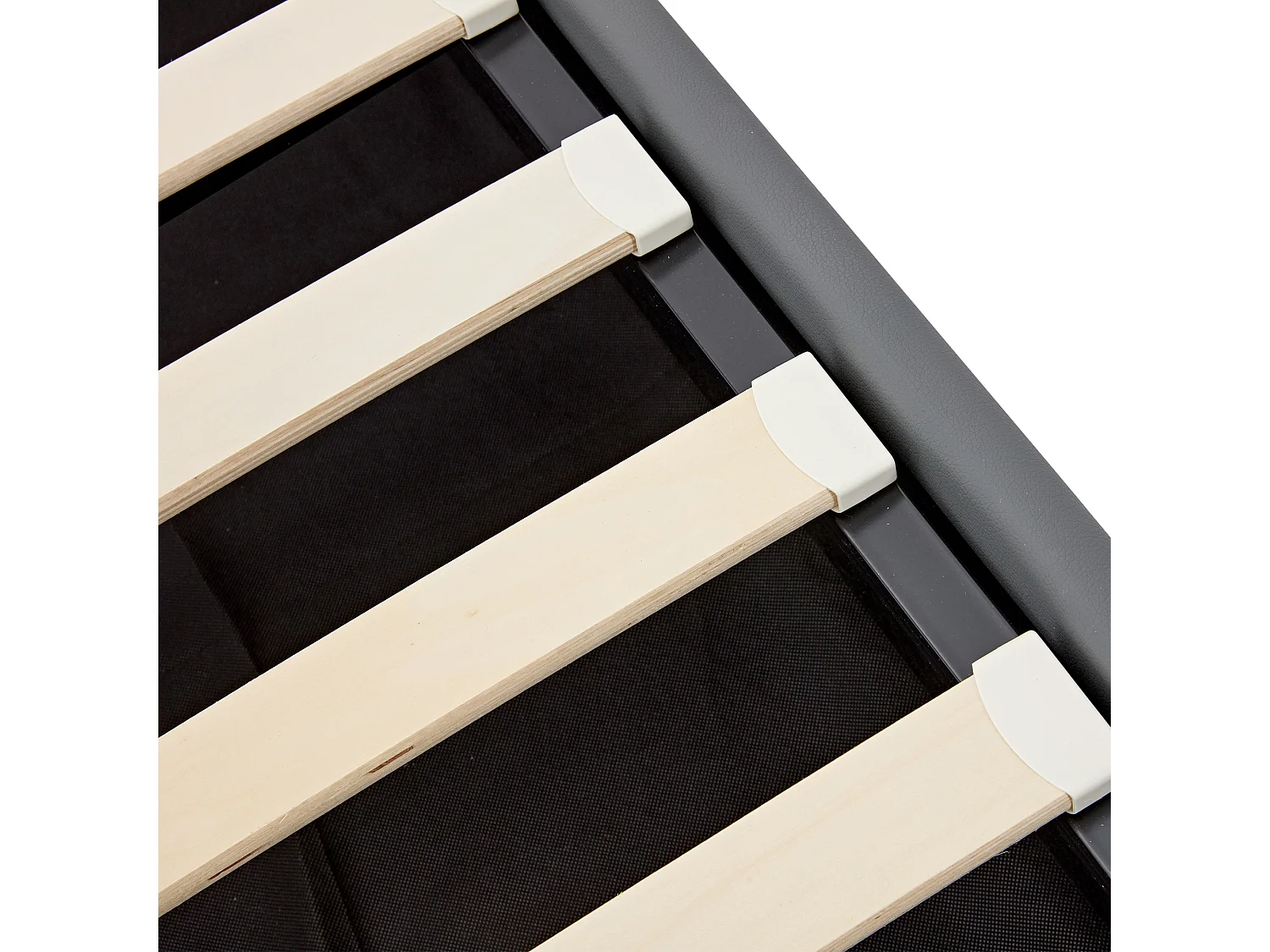 Lit coffre 160x200 cm avec sommier - tête de lit capitonnée avec LED et USB - similicuir - gris (sans matelas)