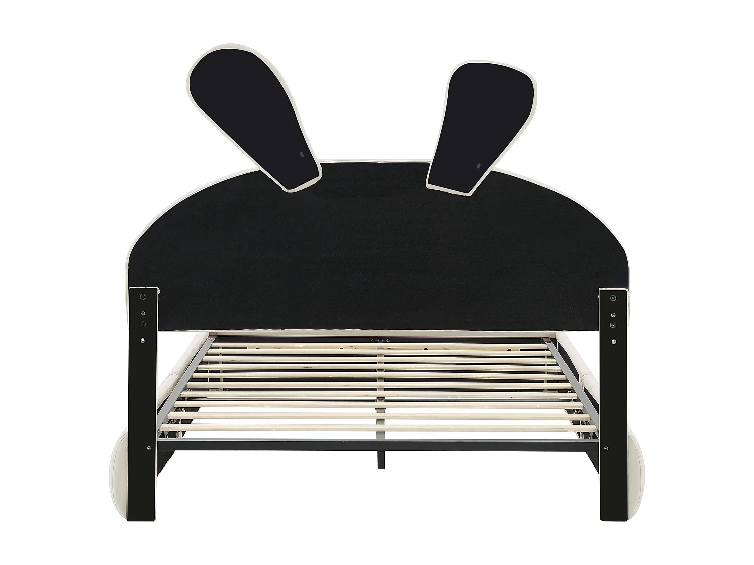 Lit double 140x200 cm, coffre hydraulique, LED réglable, 2 tabourets de rangement, velours beige (Sans matelas)