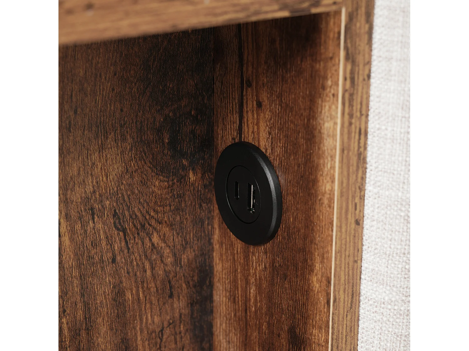 Lit Coffre 140x200cm avec USB espace de rangement matelas Couleur naturelle pour enfants et adultes et adolescents