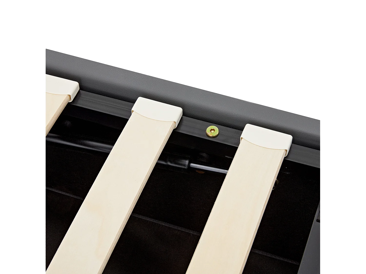 Lit coffre 90x200 cm, charge USB, LED 12 couleurs, rangement, PU gris (Sans matelas)