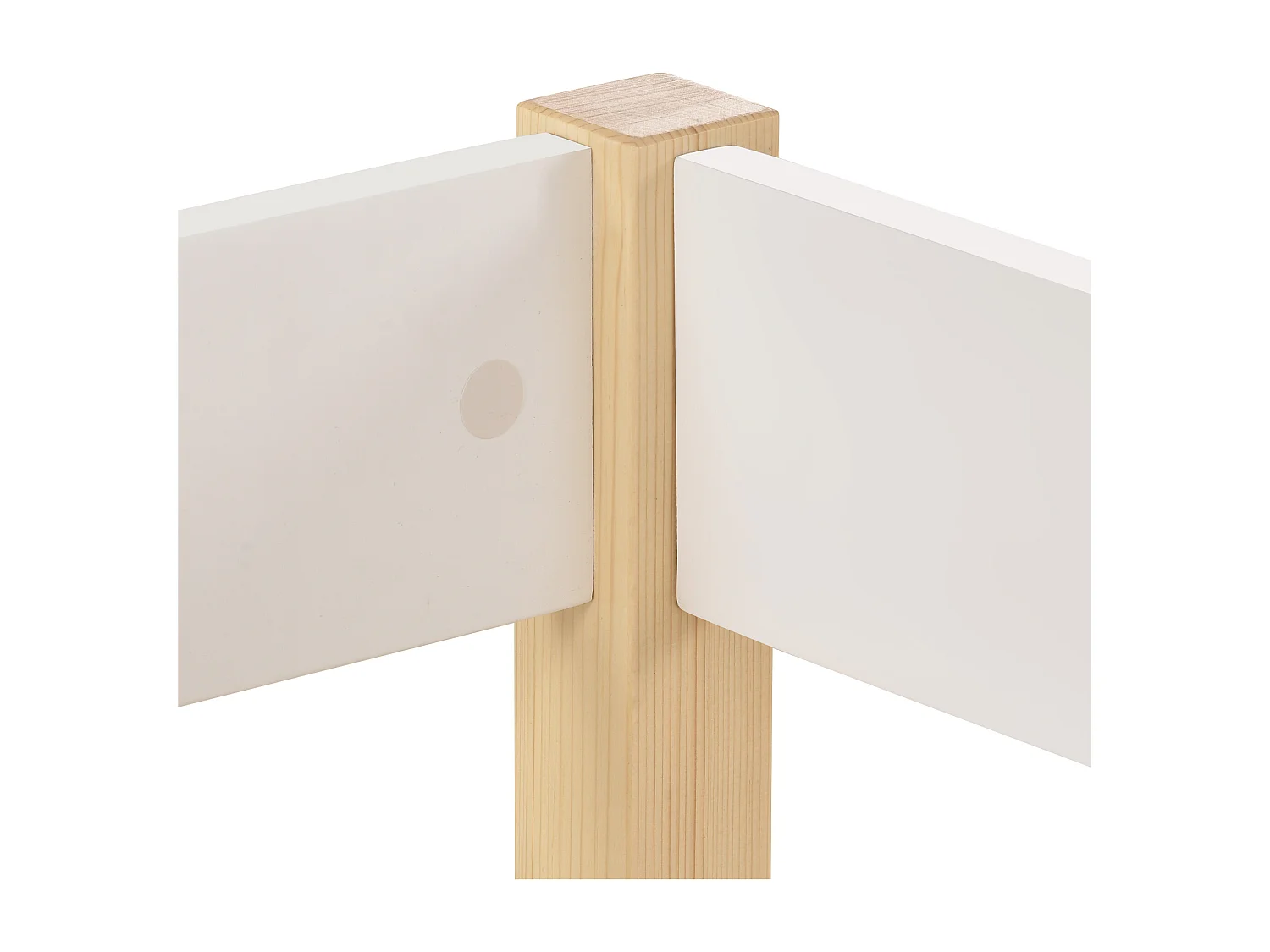Lit enfant 90x200 cm avec barrière de sécurité et échelle, bois et MDF, blanc (Sans matelas)