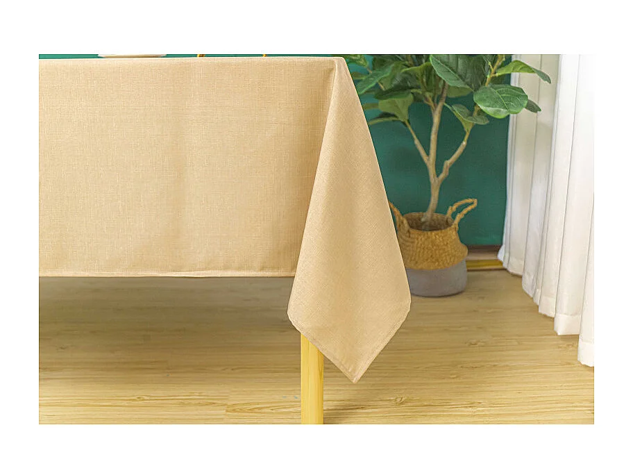 Nappe antitache unie carrée Beige 180 x 180 cm