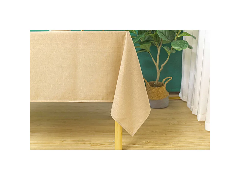 Nappe antitache unie carrée Beige 180 x 180 cm
