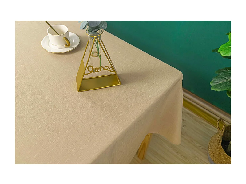 Nappe antitache unie carrée Beige 180 x 180 cm