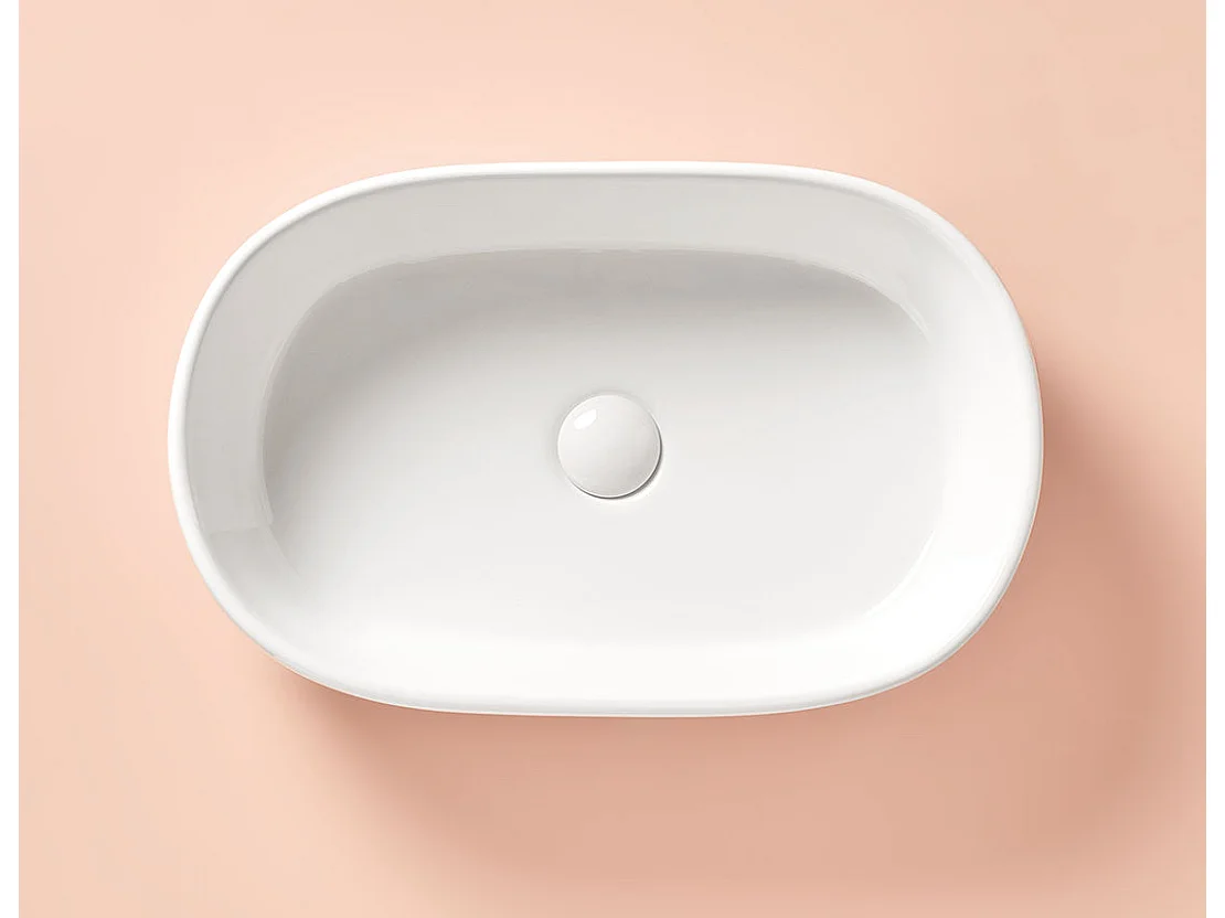 Vasque à poser en céramique VERONA blanc 55 x 35 cm