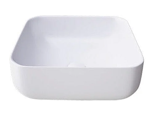 Lavabo sobre encimera rectangular en cerámica CATANIA blanco  50 x 40 cm Blanco mate