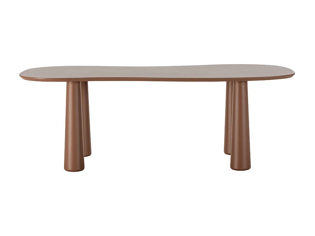 Adrine - Table à manger 8 personnes organique en bois  - Marron glacé