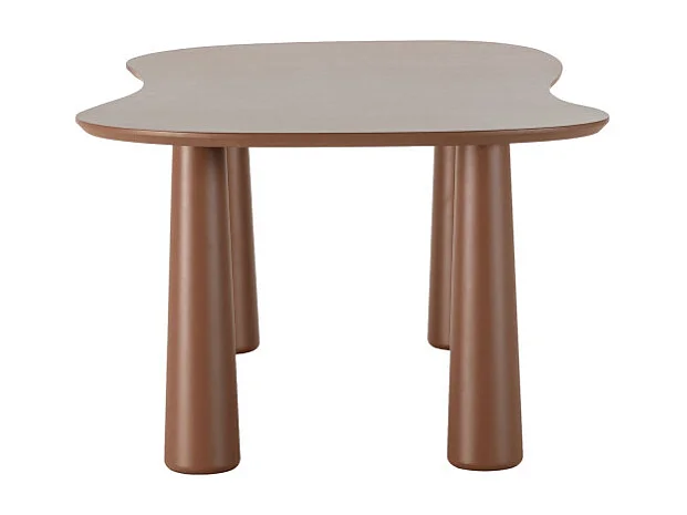 Adrine - Table à manger 8 personnes organique en bois  - Marron glacé