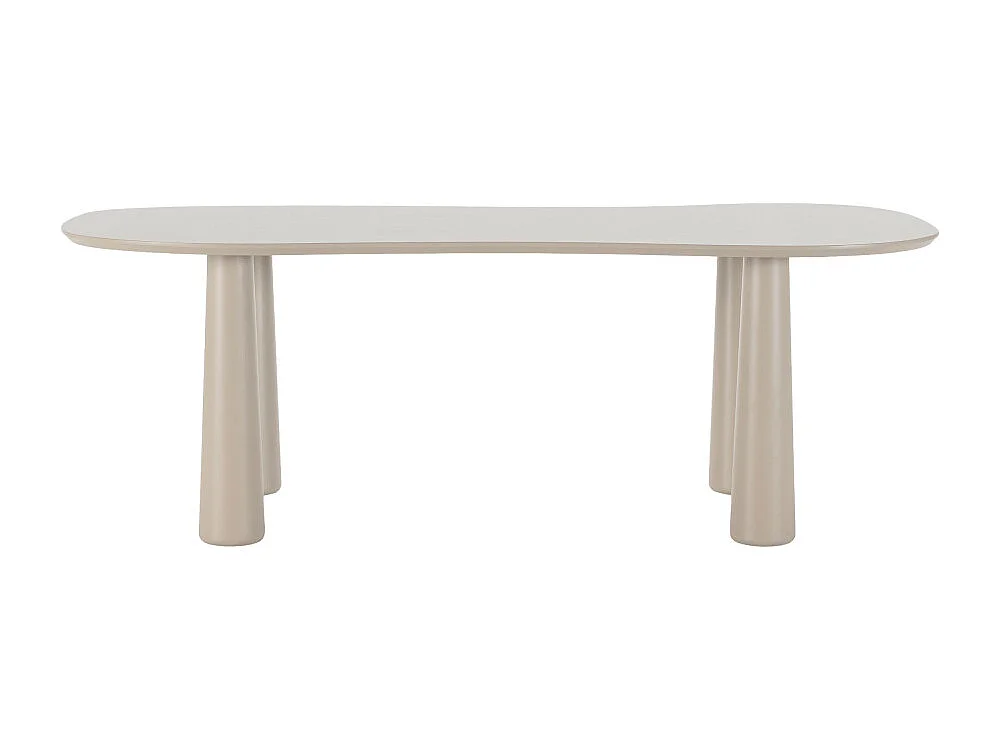 Adrine - Table à manger 8 personnes organique en bois  - Beige