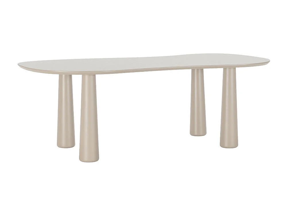 Adrine - Table à manger 8 personnes organique en bois  - Beige