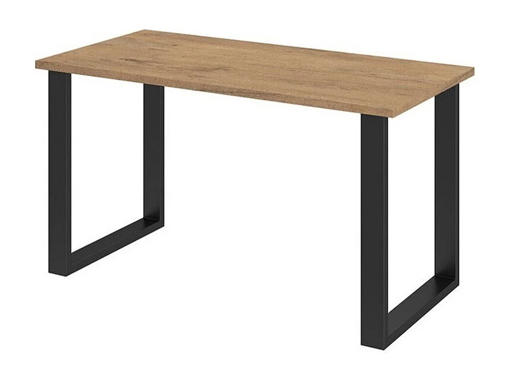 Table Tucson 136, Noir|Chêne lancelot, 75x67x138cm, Stratifié, Métal
