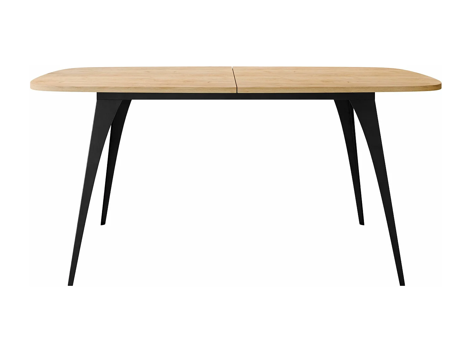 Table Oswego 131, Chêne doré artisanal|Noir, 76x90x160cm, Disponible, Stratifié, Métal