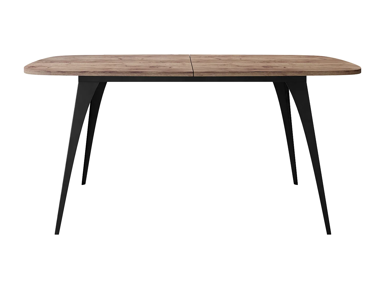 Table Oswego 131, Chêne doré artisanal|Noir, 76x90x160cm, Disponible, Stratifié, Métal