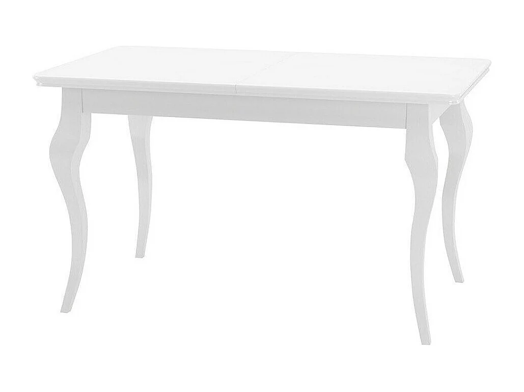 Table Comfivo 489, Blanc brillant|Blanc, 76x80x140cm, Disponible, MDF, Bois