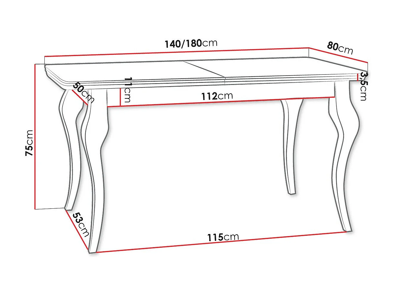 Table Comfivo 489, Blanc brillant|Blanc, 76x80x140cm, Disponible, MDF, Bois
