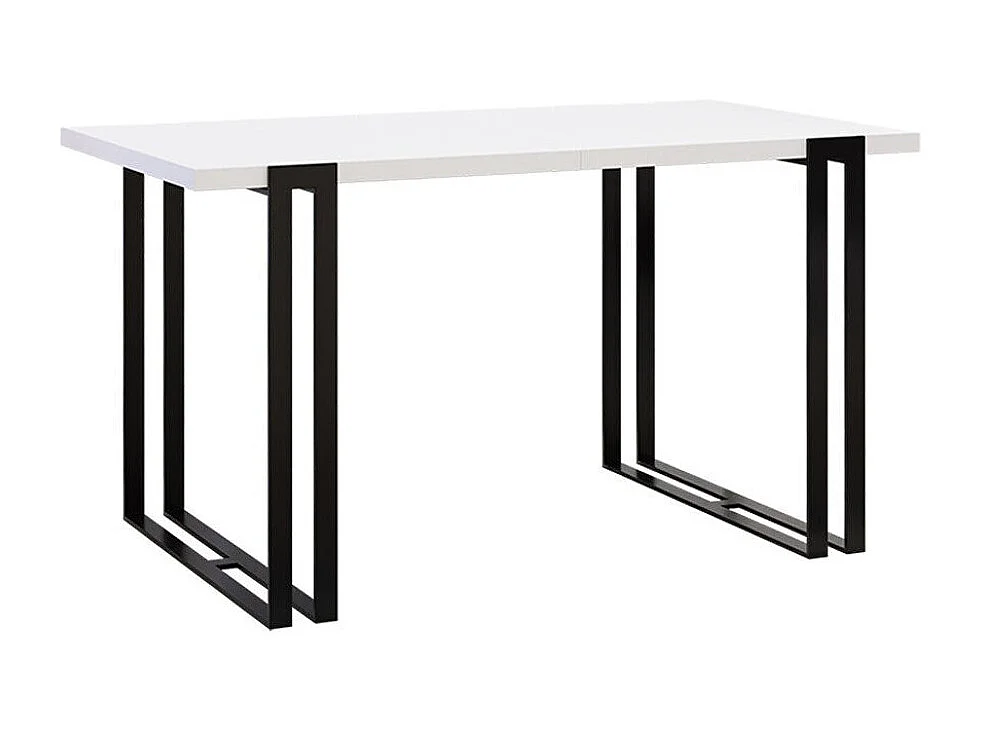 Table Comfivo 179, Noir|Blanc, 76x80x140cm, Disponible, Stratifié, Métal
