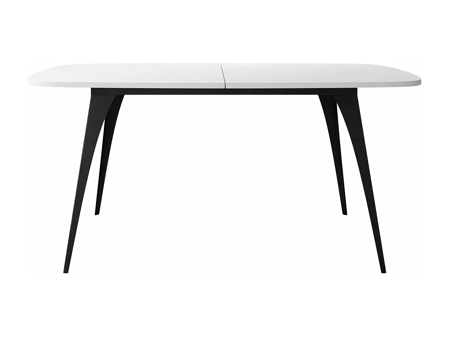 Table Oswego 131, Noir|Blanc, 76x90x160cm, Disponible, Stratifié, Métal