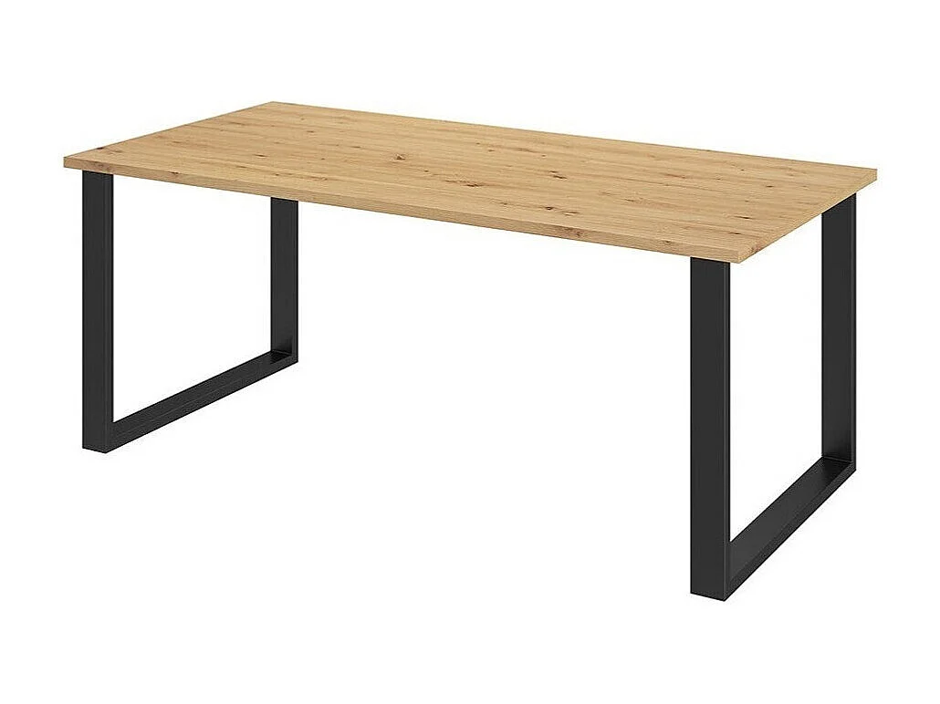 Table Tucson 139, Noir|Chêne Artisan, 75x90x185cm, Stratifié, Métal