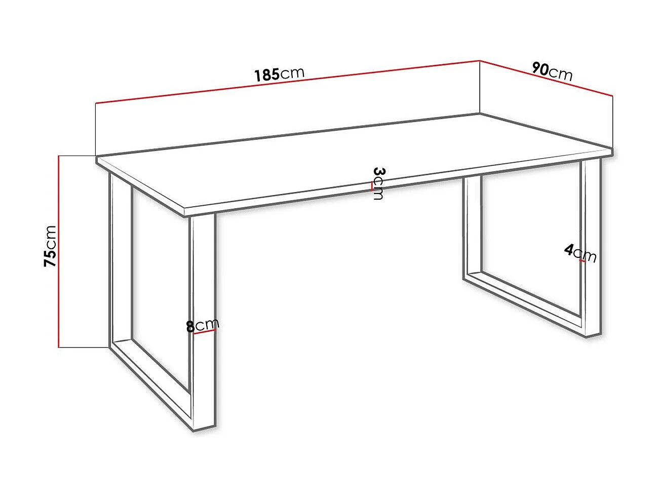 Table Tucson 139, Noir|Chêne Artisan, 75x90x185cm, Stratifié, Métal