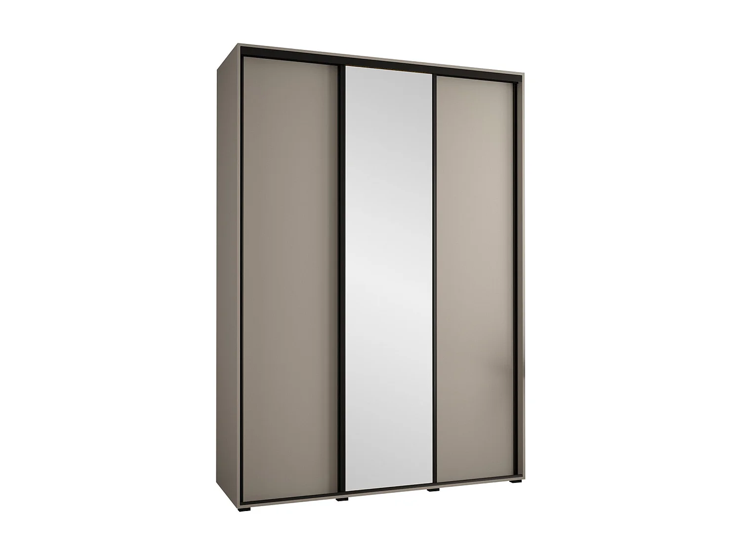 Armoire Hartford 493, Noir|Cachemire, 235x180x60cm, Portes d'armoire: Coulissantes