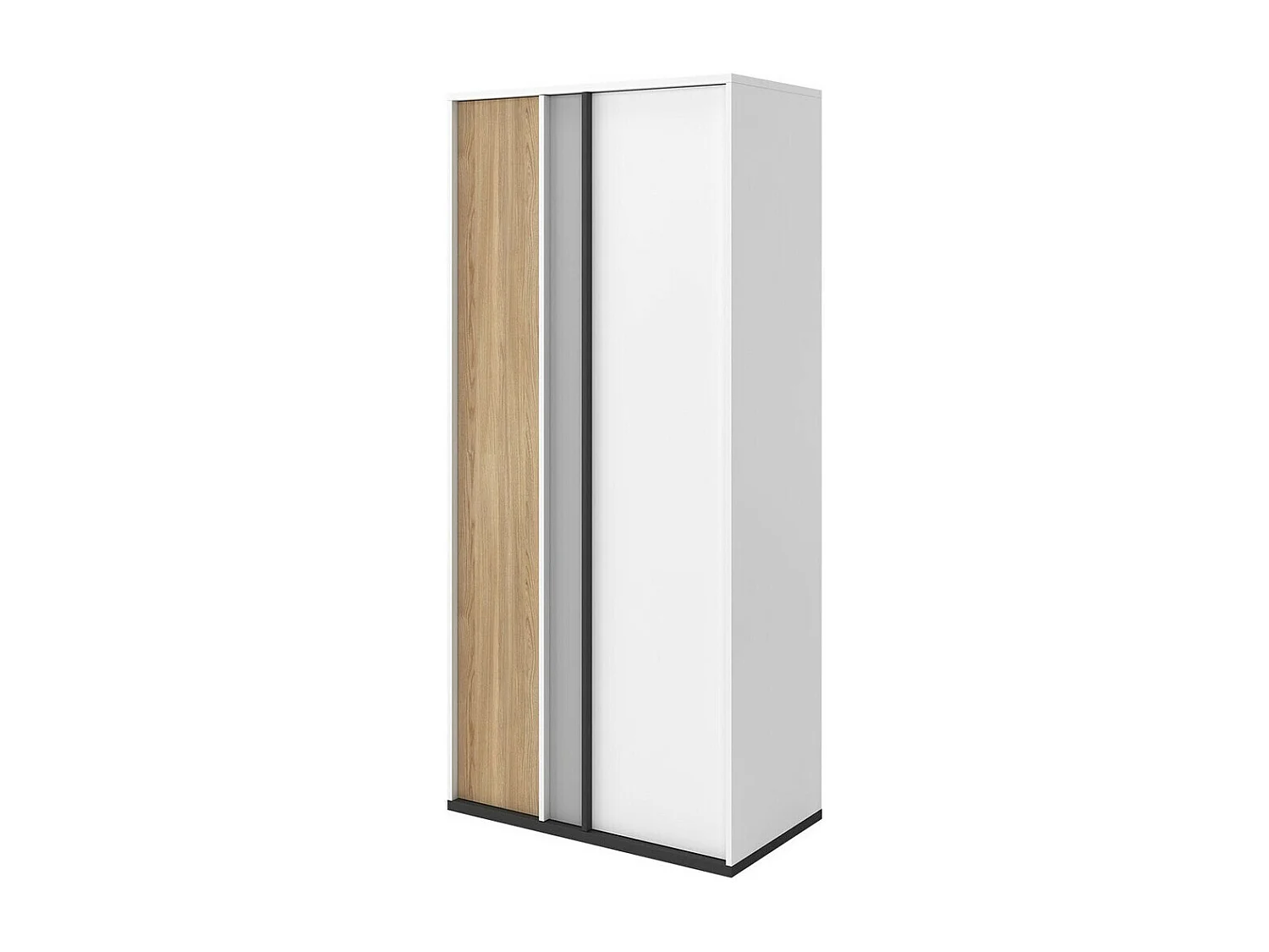 Armoire Marvesi 101, Chêne|Graphite|Gris clair|Blanc, 199x90x50cm, Nombre d'étagères: 1