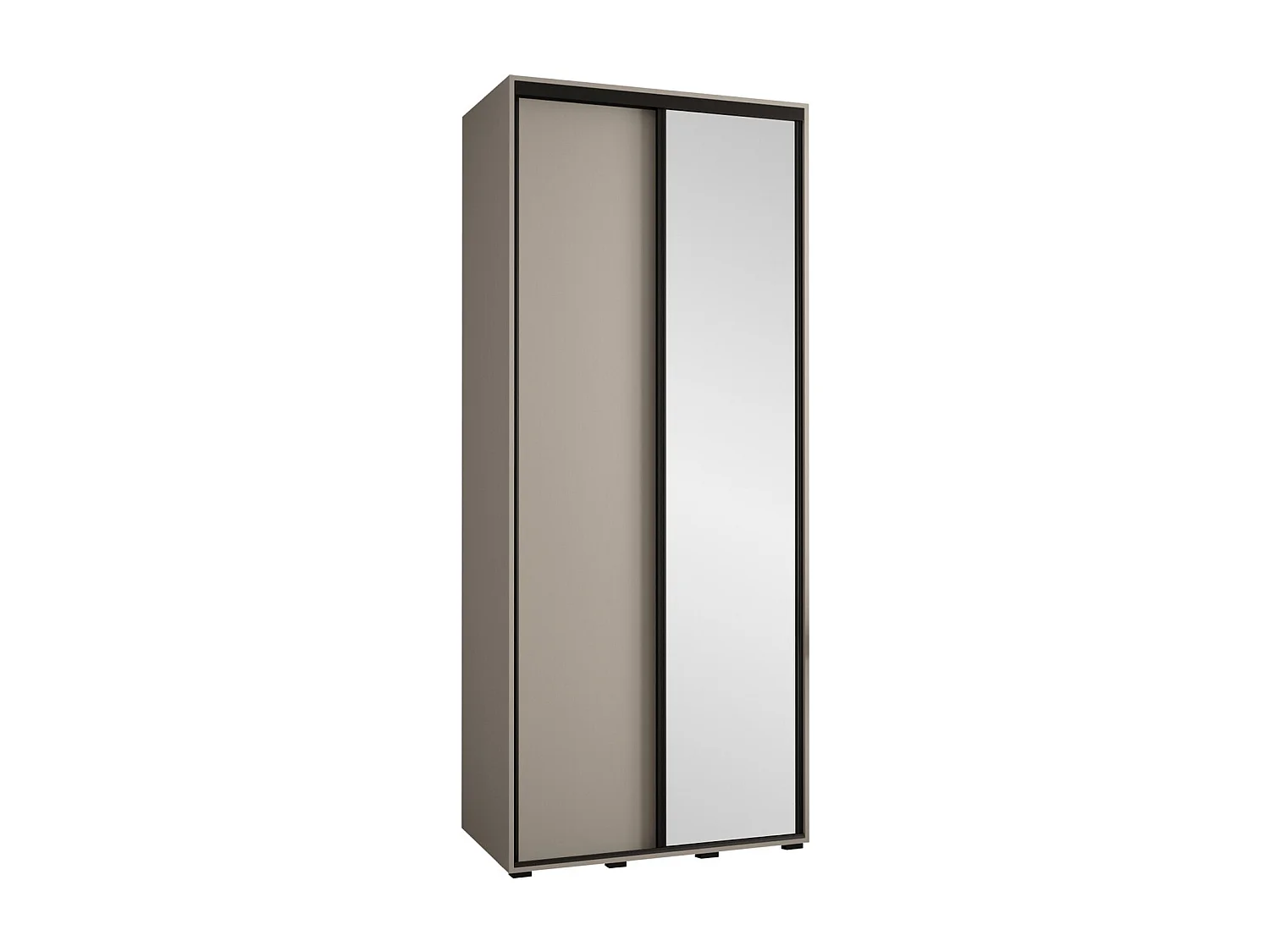 Armoire Hartford 495, Noir|Cachemire, 235x120x60cm, Portes d'armoire: Coulissantes