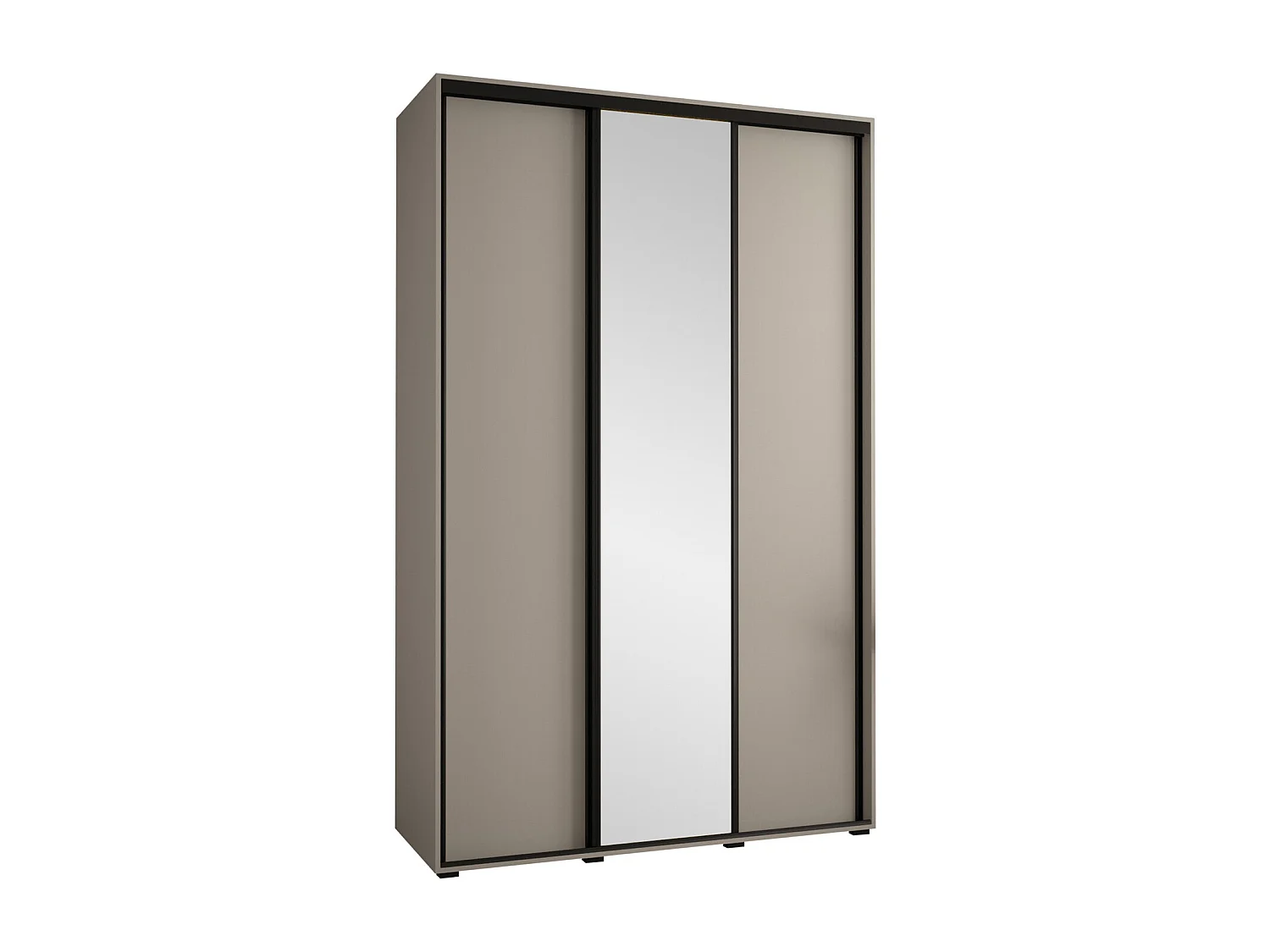 Armoire Hartford 494, Cachemire|Noir, 235x150x60cm, Portes d'armoire: Coulissantes