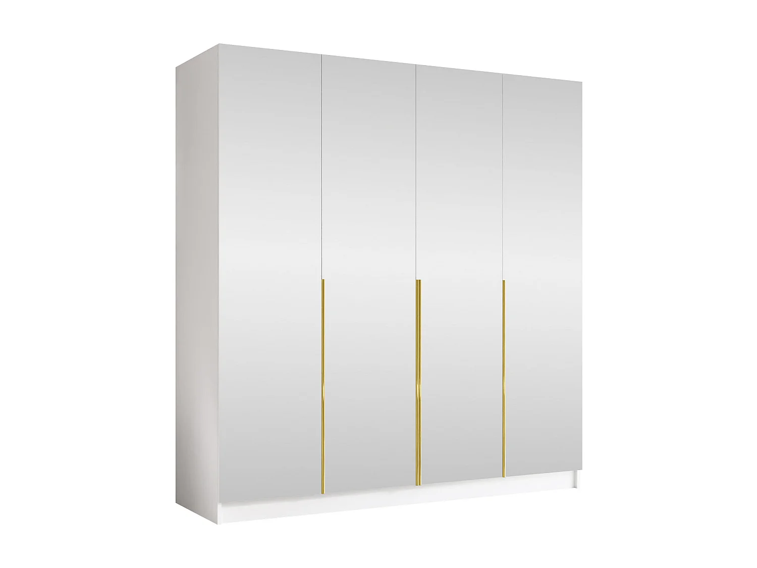 Armario Closico Navor III, Dorado|Blanco, 215x200x58cm, Puertas de armario: Con bisagras