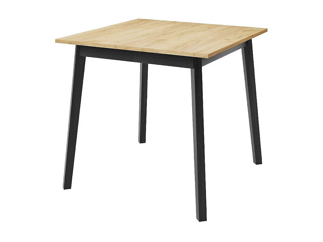 Table Edmond 109, Noir|Chêne doré artisanal, 77x85x85cm, Disponible, Stratifié, Bois