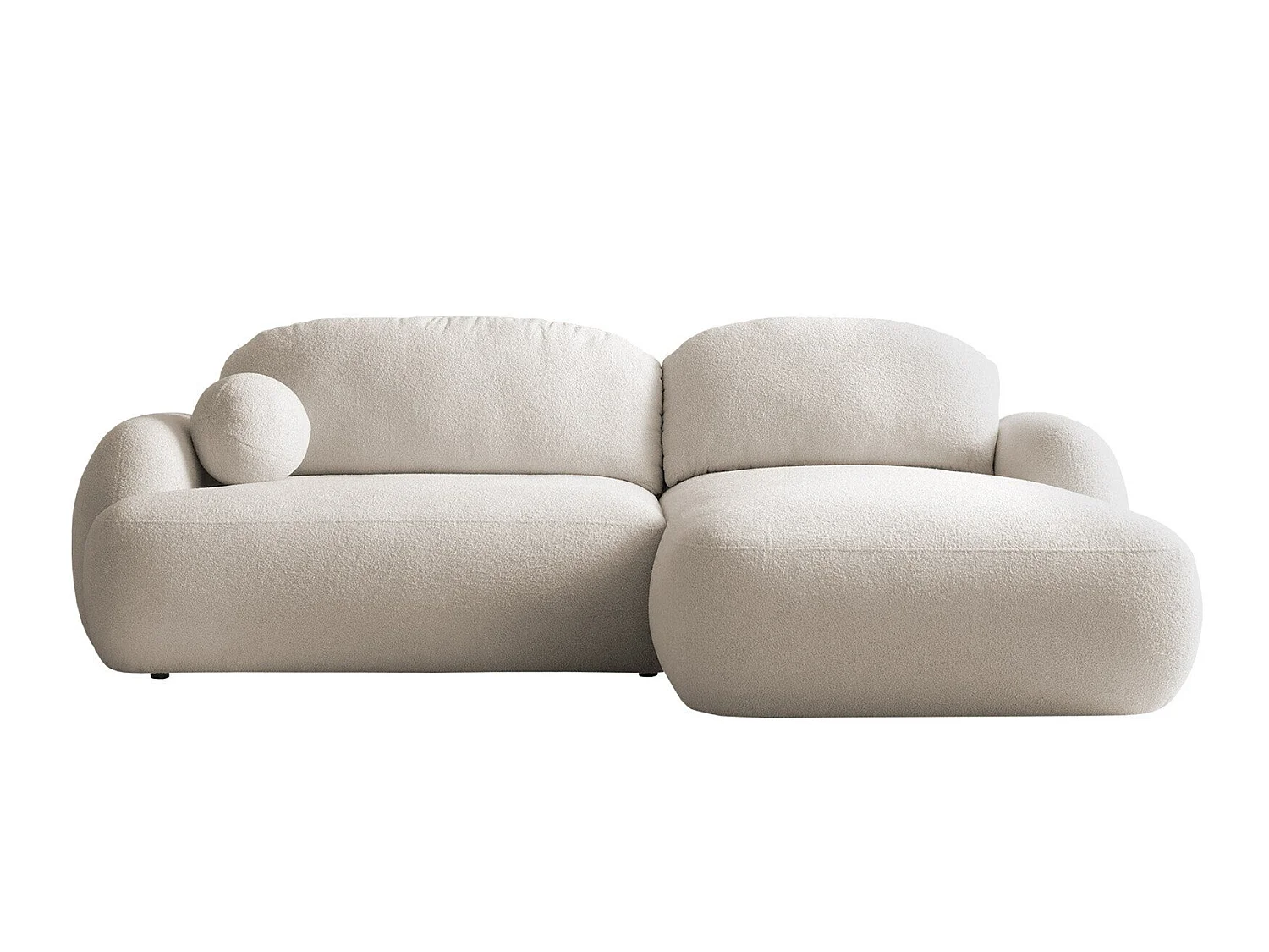 Sofá rinconero TrendyNest Ardea I, Crema, Función de descanso