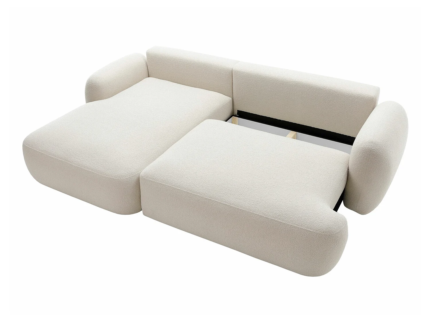 Sofá rinconero TrendyNest Ardea I, Crema, Función de descanso