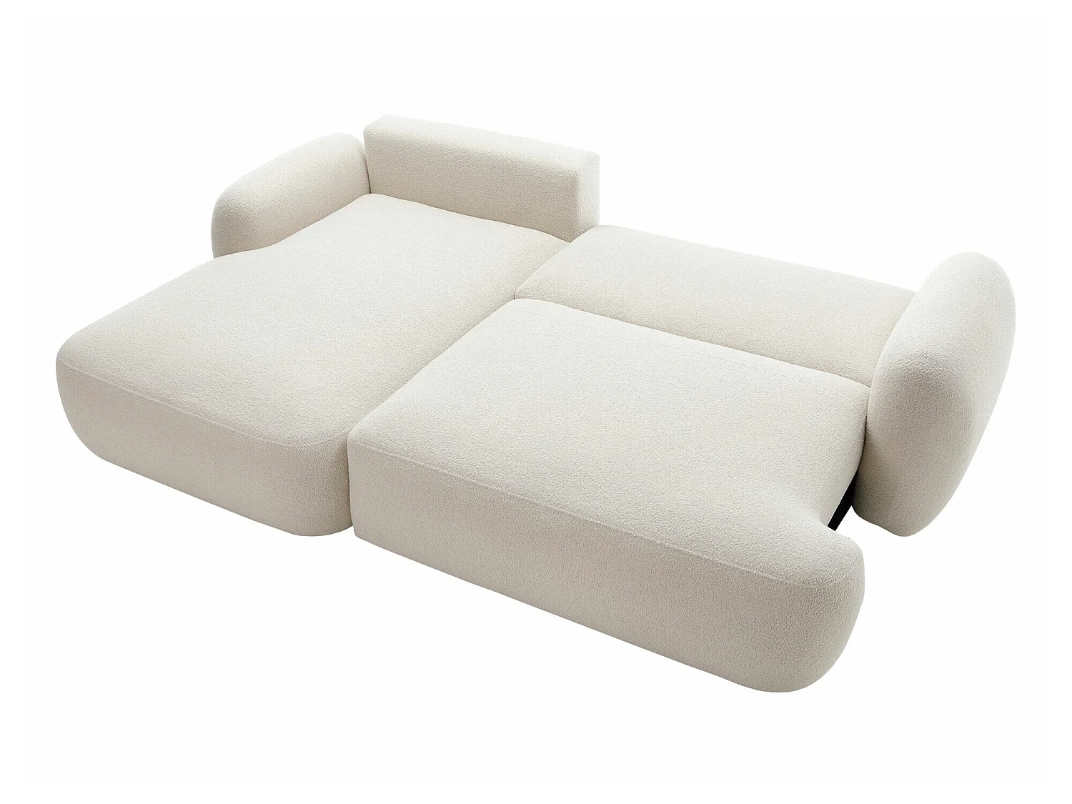 Sofá rinconero TrendyNest Ardea I, Crema, Función de descanso