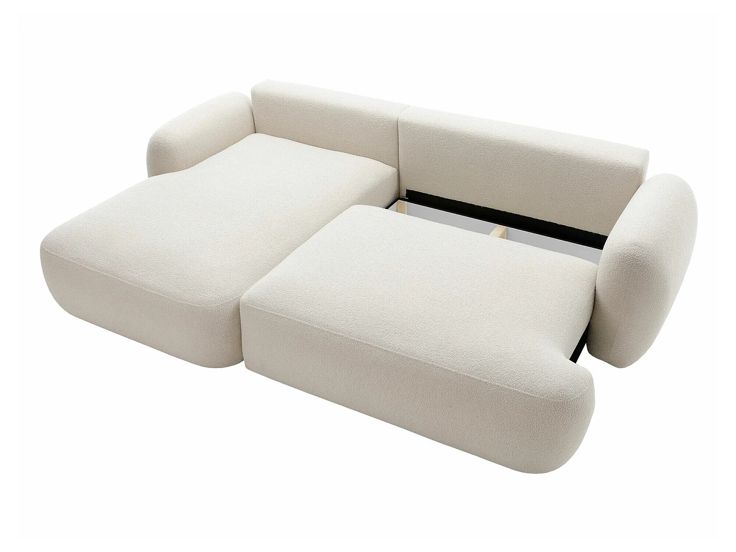 Sofá rinconero TrendyNest Ardea I, Crema, Función de descanso